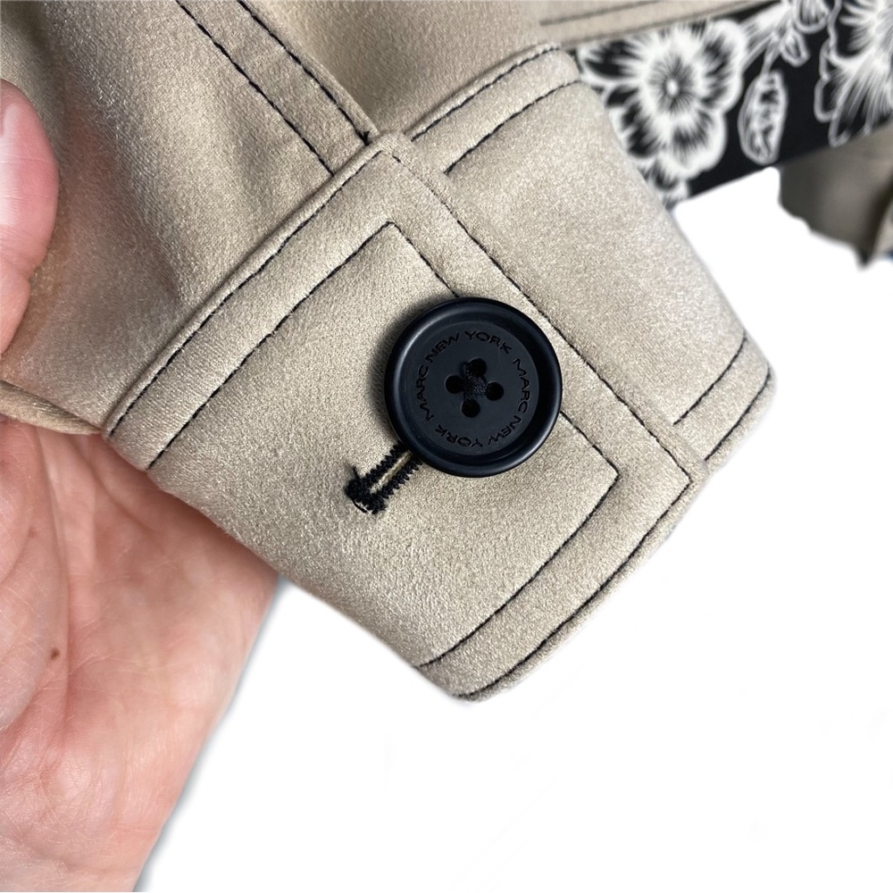 NWOT Marc New York Soft latte faux suede coat cropped button-down jacket nude XL - Picture 10 of 13